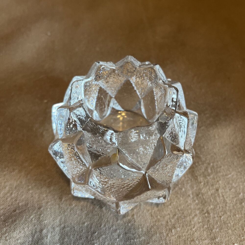 Vintage Orrefors Crystal Firefly Artichoke Votives Candle Johansson Designed